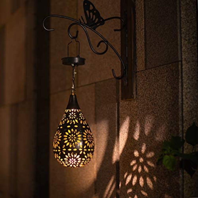 Moroccan Solar Iron Lantern Light