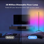 Dimmable LED Corner Floor Lamp Minimalist Modern Design for Living Room & Bedroom