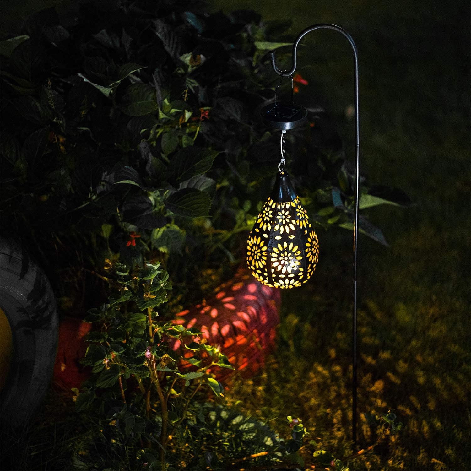 Moroccan Solar Iron Lantern Light