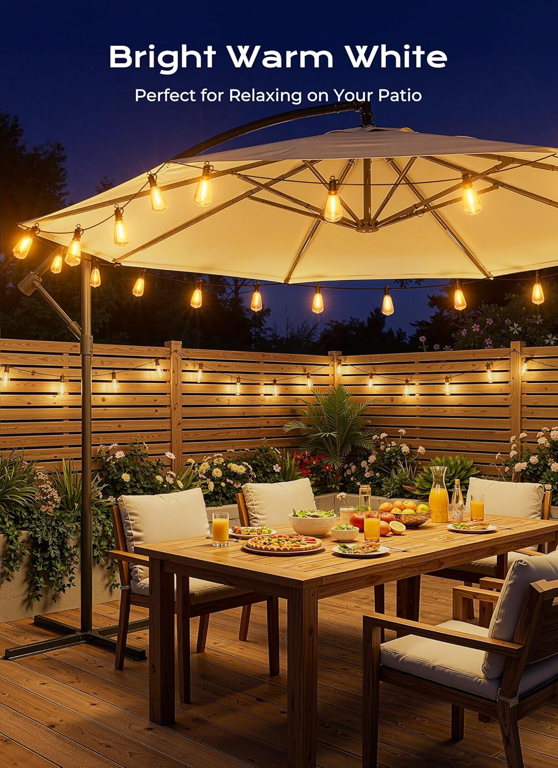 Solar Bulb String Lights Outdoor  Waterproof Retro Garden & Party Decor