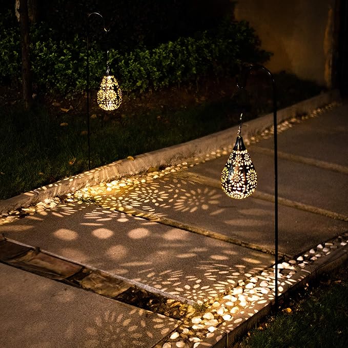 Moroccan Solar Iron Lantern Light