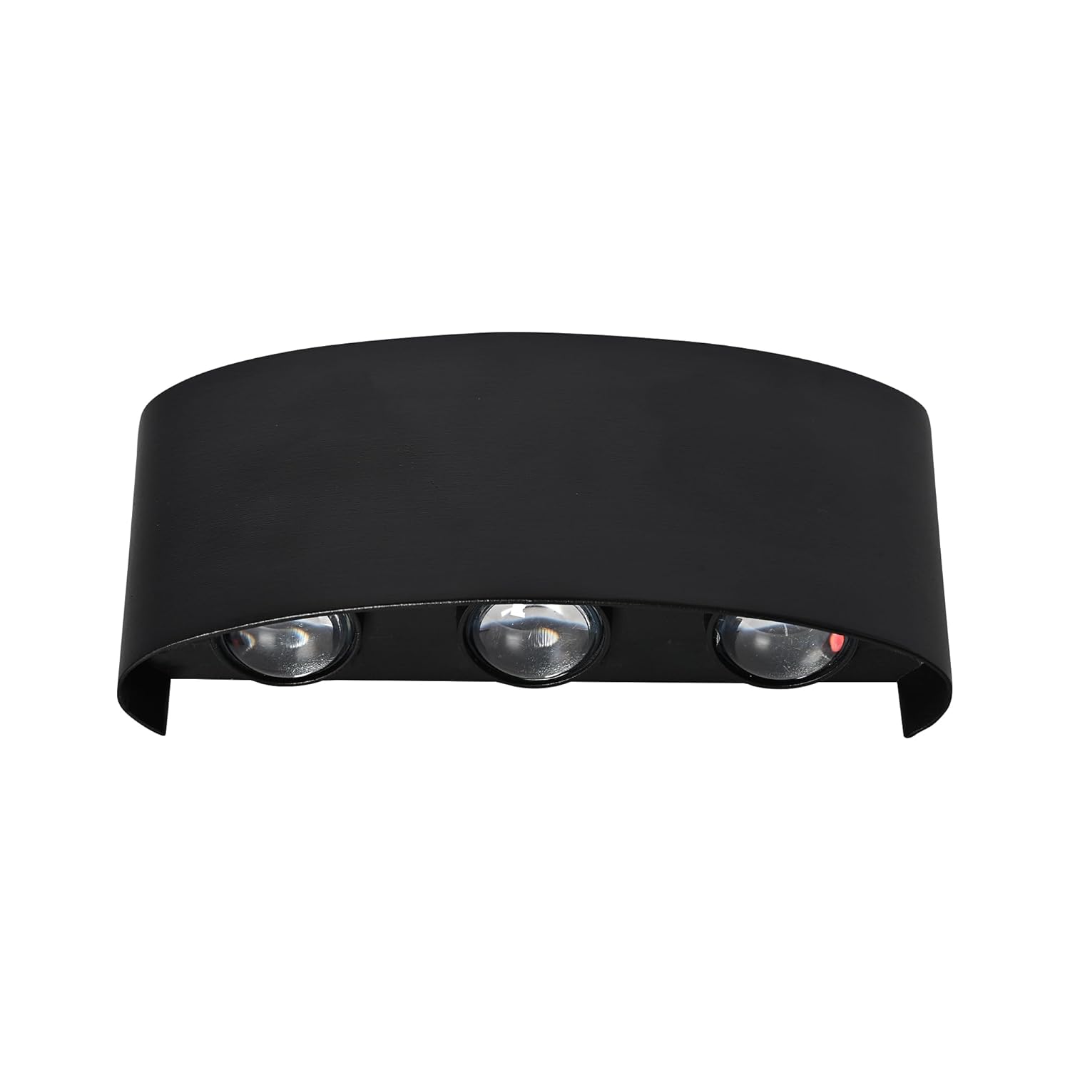 Aluminum LED outdoor wall lamp illuminating porch entryway with warm white 3000K wide-angle glow at night
