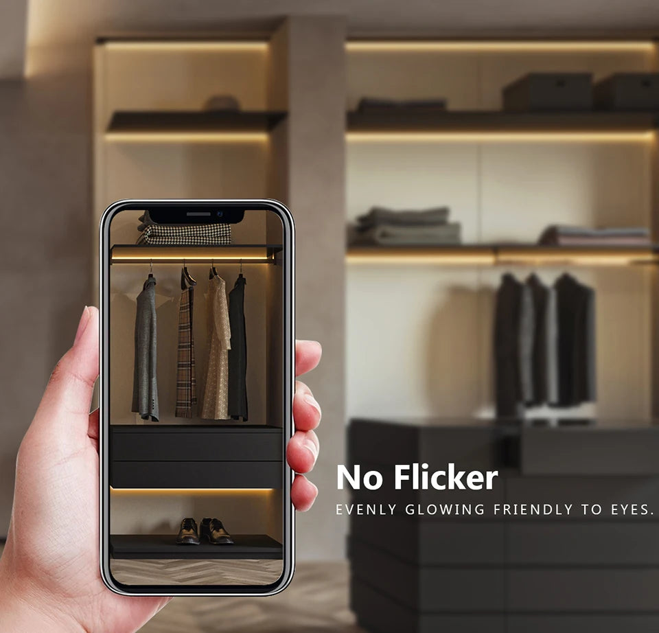 Closet motion sensor light for wardrobe storage