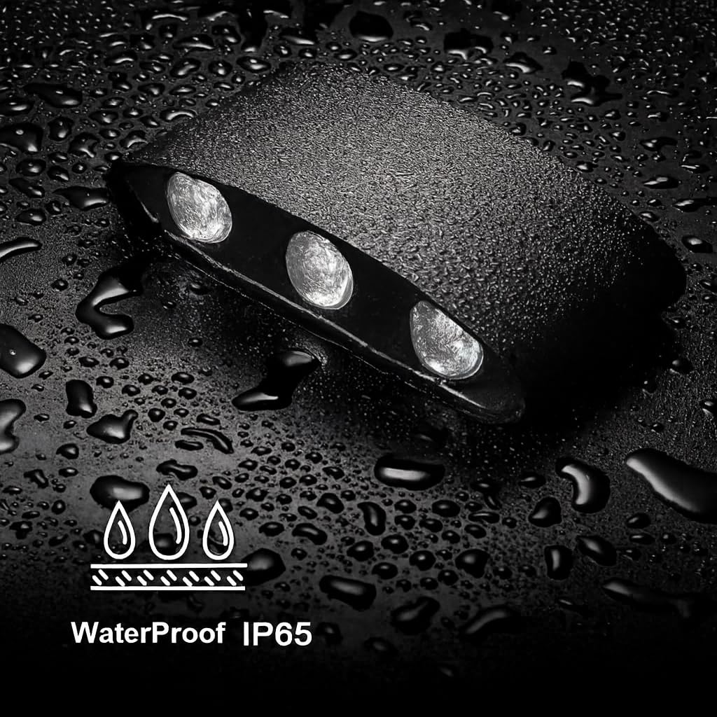 Die-cast aluminum outdoor LED wall lamp matte black finish showing sealed housing and weather resistant construction
