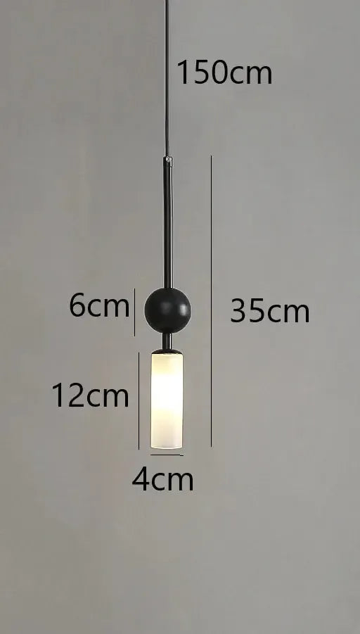 Nordic Light Luxury Pendant Hanging Lamp - Gold Black Iron Art Chandelier LED Restaurant Bedroom Bedside Glass Decoration Hanging Light