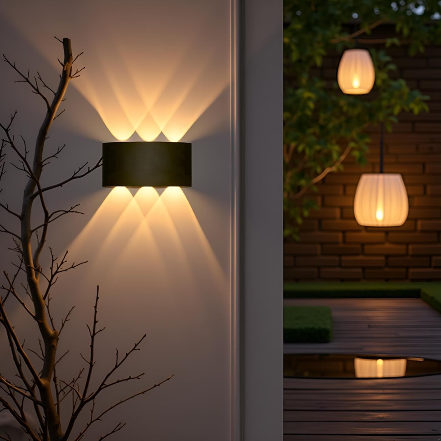 Modern aluminum LED outdoor wall sconce showing slim profile and die-cast housing with integrated LED chip