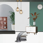 Nordic Glass Pendant Lamp Modern Metal Hanging Light for Dining & Bedroom