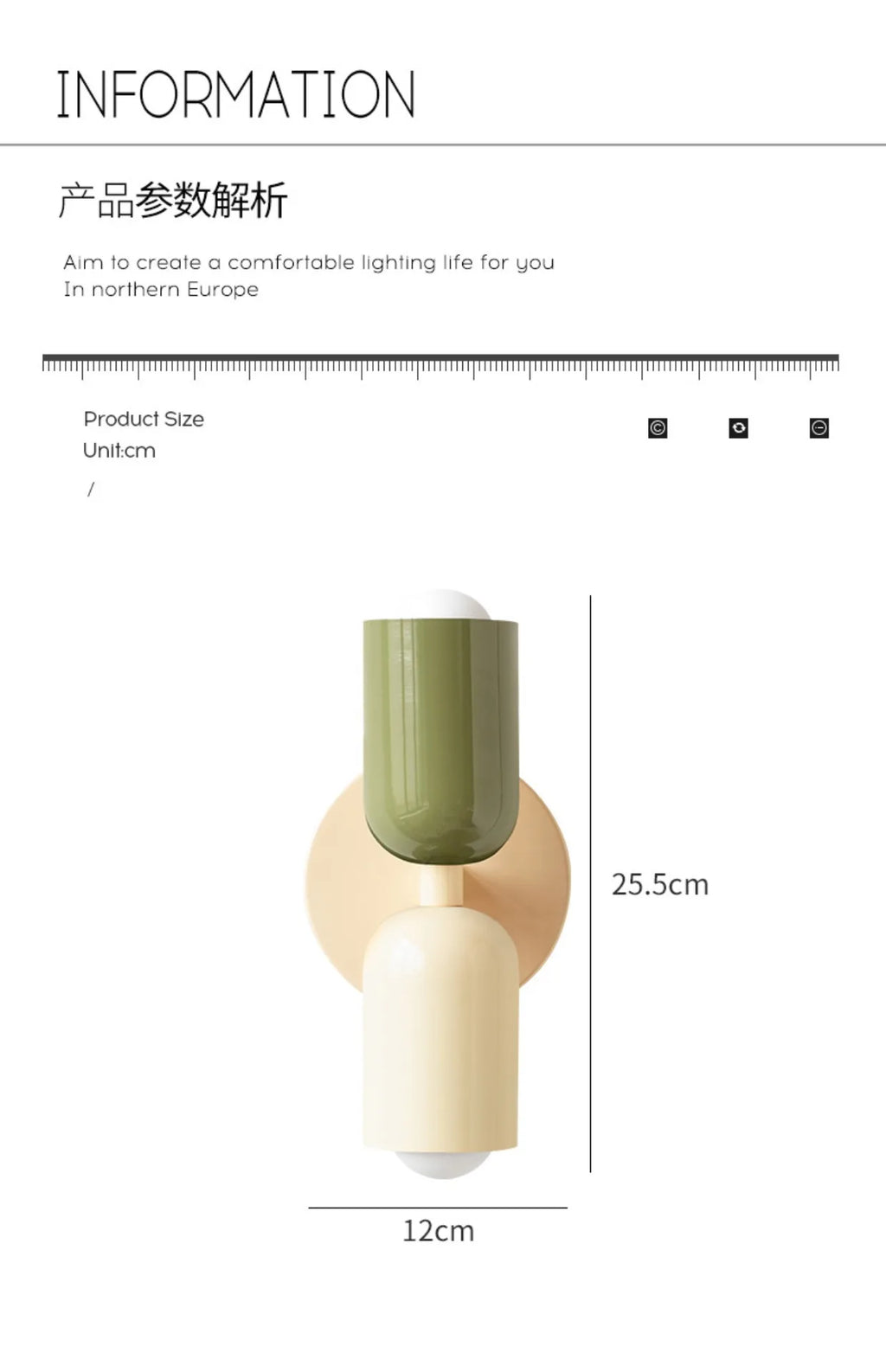 Nordic macaron wall light in sage green mounted on study room wall above desk providing soft ambient LED glow for focused reading
