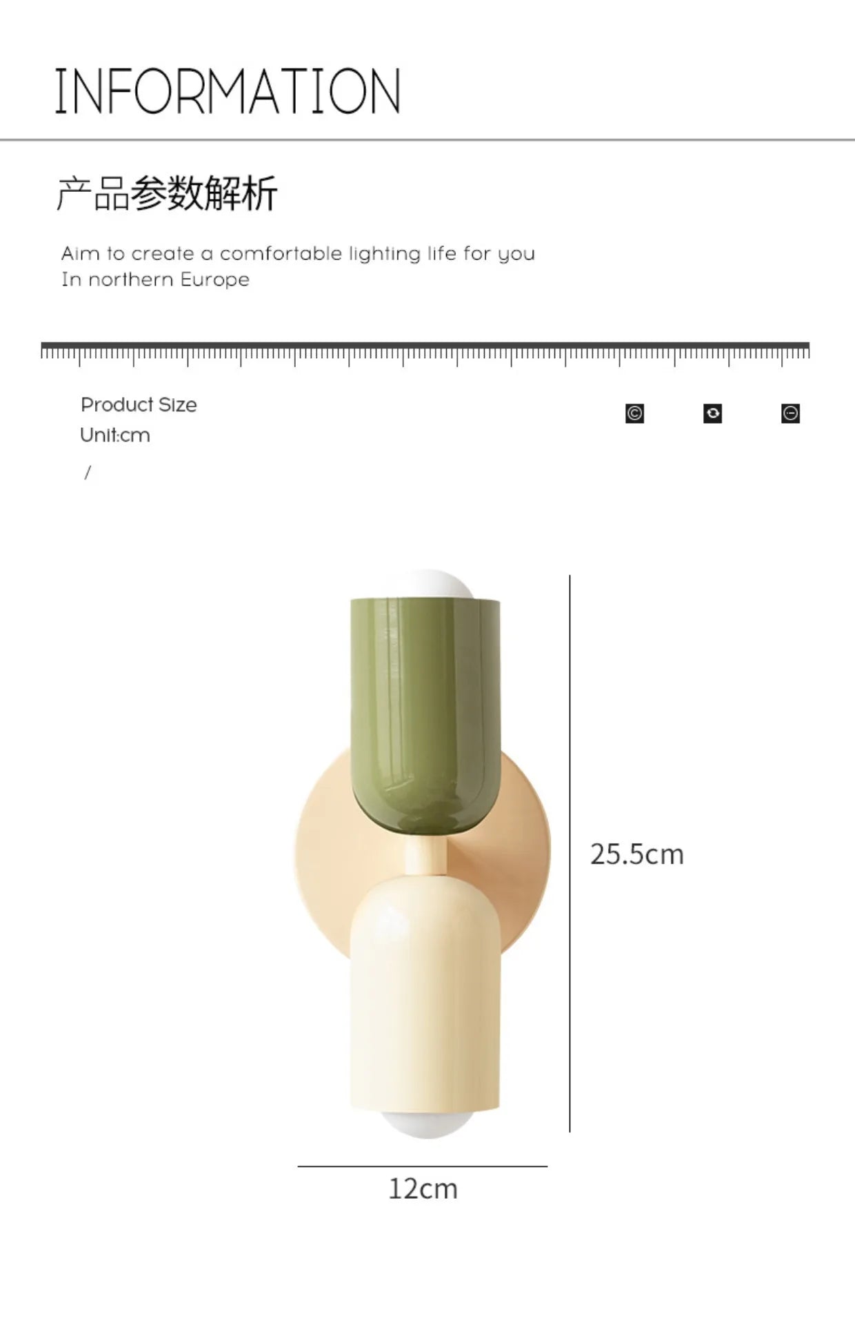 Nordic macaron wall light in sage green mounted on study room wall above desk providing soft ambient LED glow for focused reading