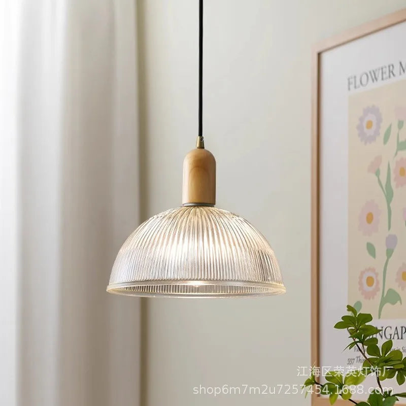 Nordic Wood Bedroom Pendant Lamp