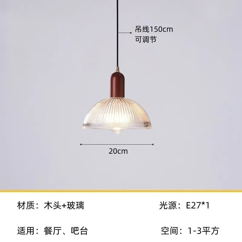 Nordic Wood Bedroom Pendant Lamp