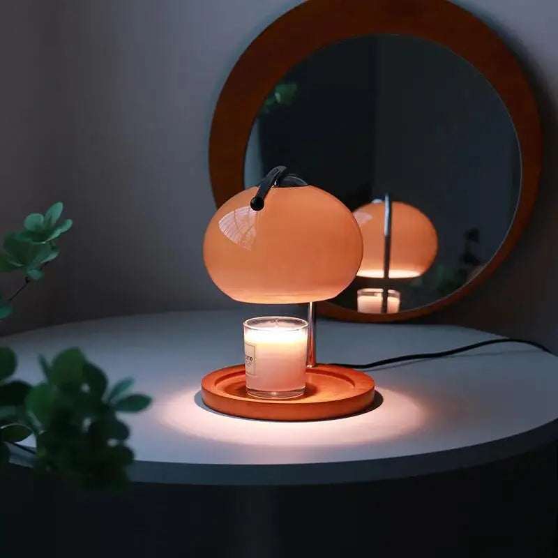 Noor Mushroom Glass Table Lamp - Retro Bedside Light