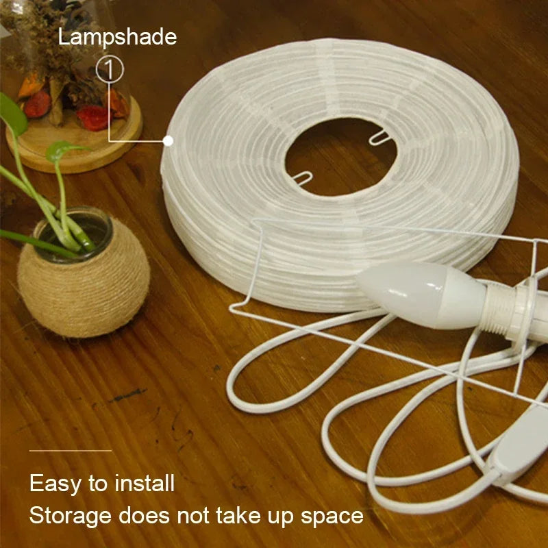 Noor Japanese Rice Paper Lantern Table Lamp - LED Decor
