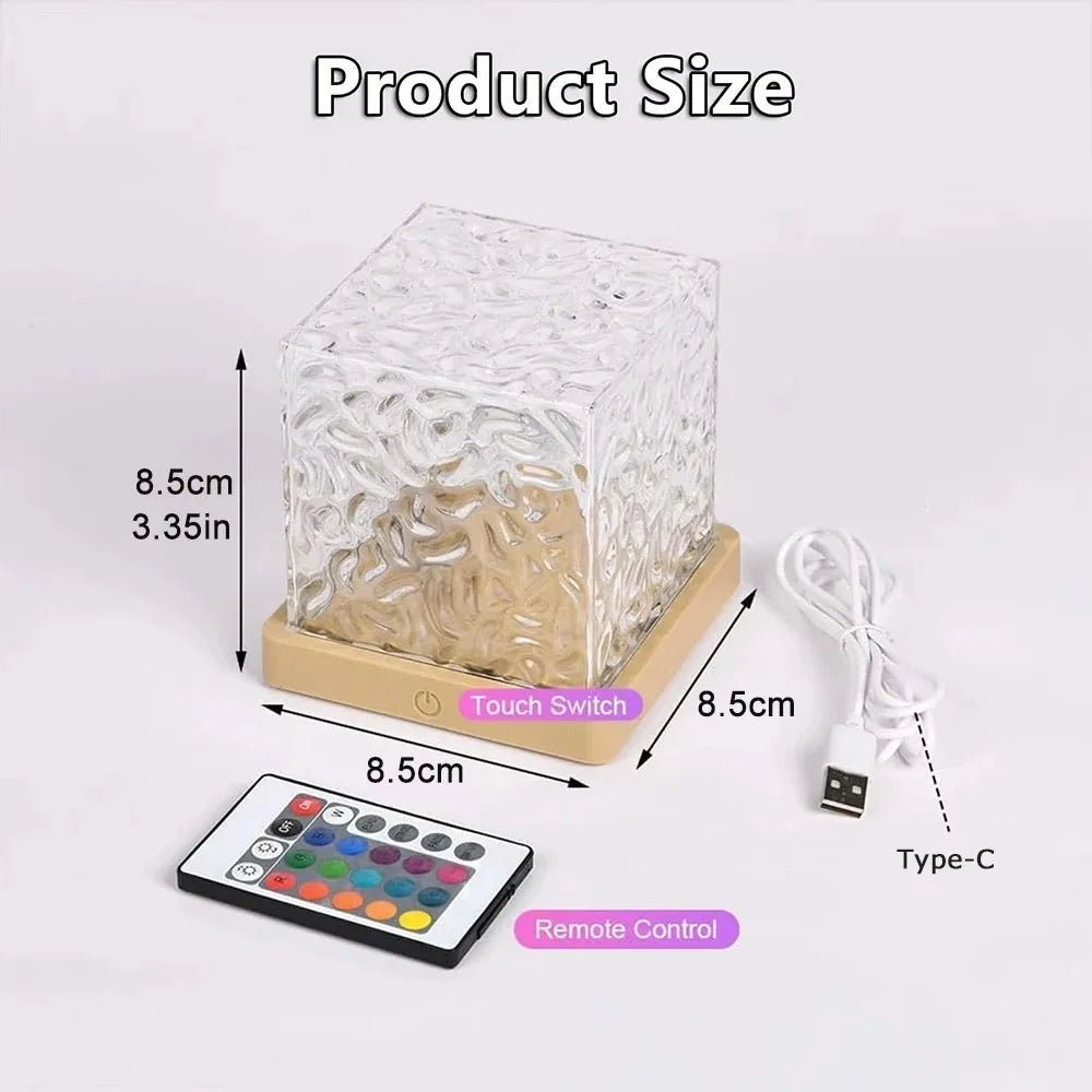 Dynamic Water Ripple Crystal Night Lamp