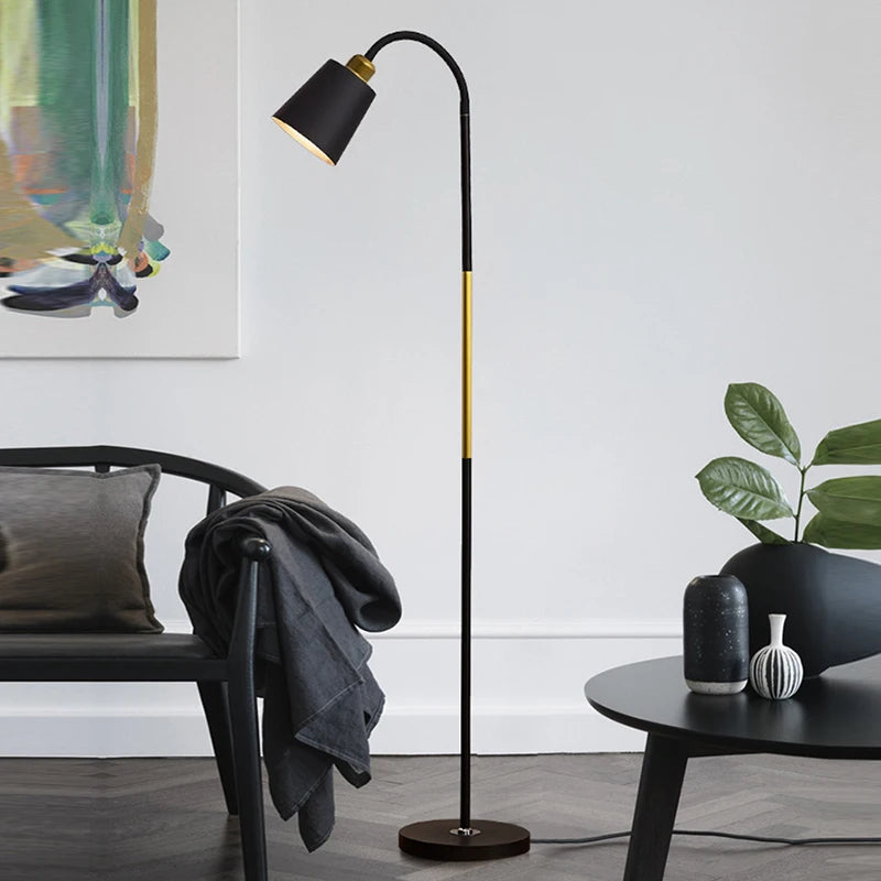 Noor Adjustable Floor Lamp - Modern Black Reading Light