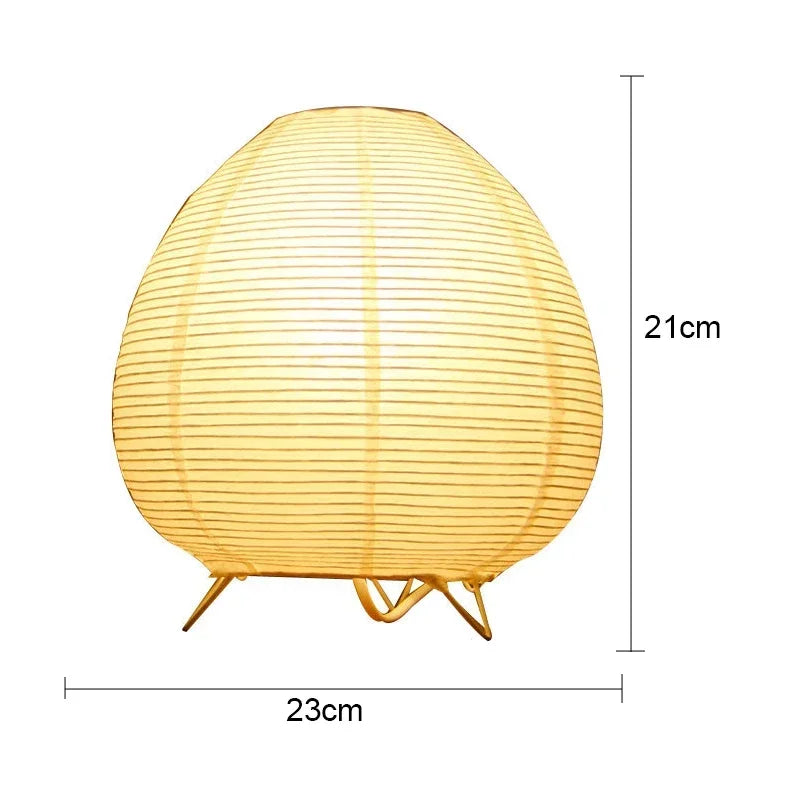 Noor Japanese Rice Paper Lantern Table Lamp - LED Decor