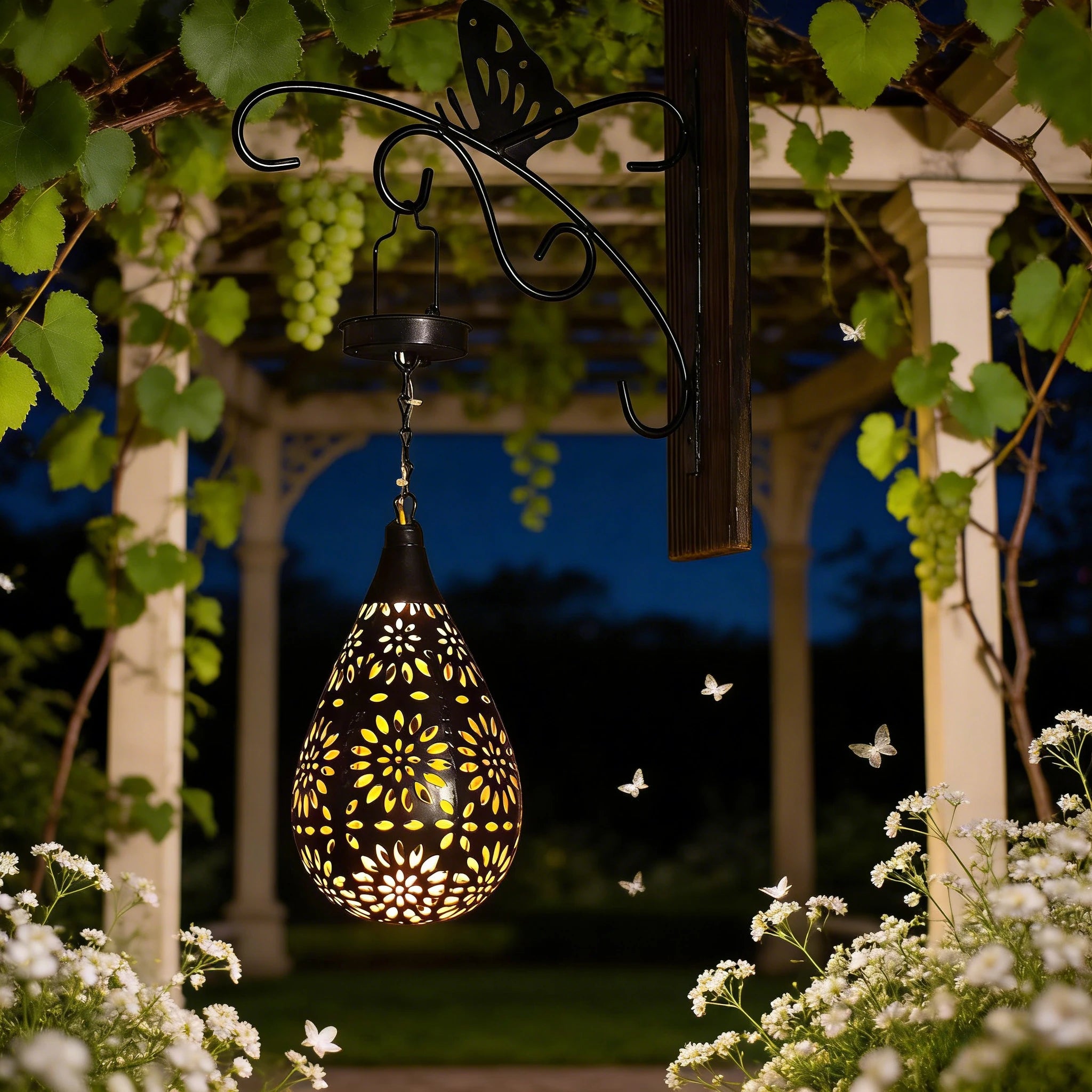 Moroccan Solar Iron Lantern Light