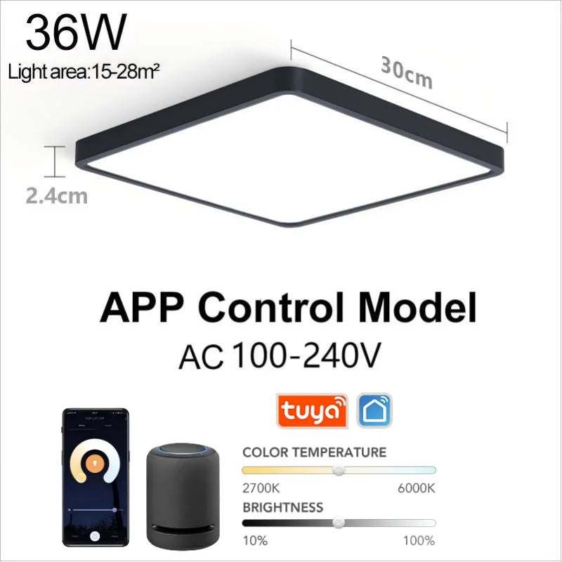 Smart Wood Grain Ceiling Lamp