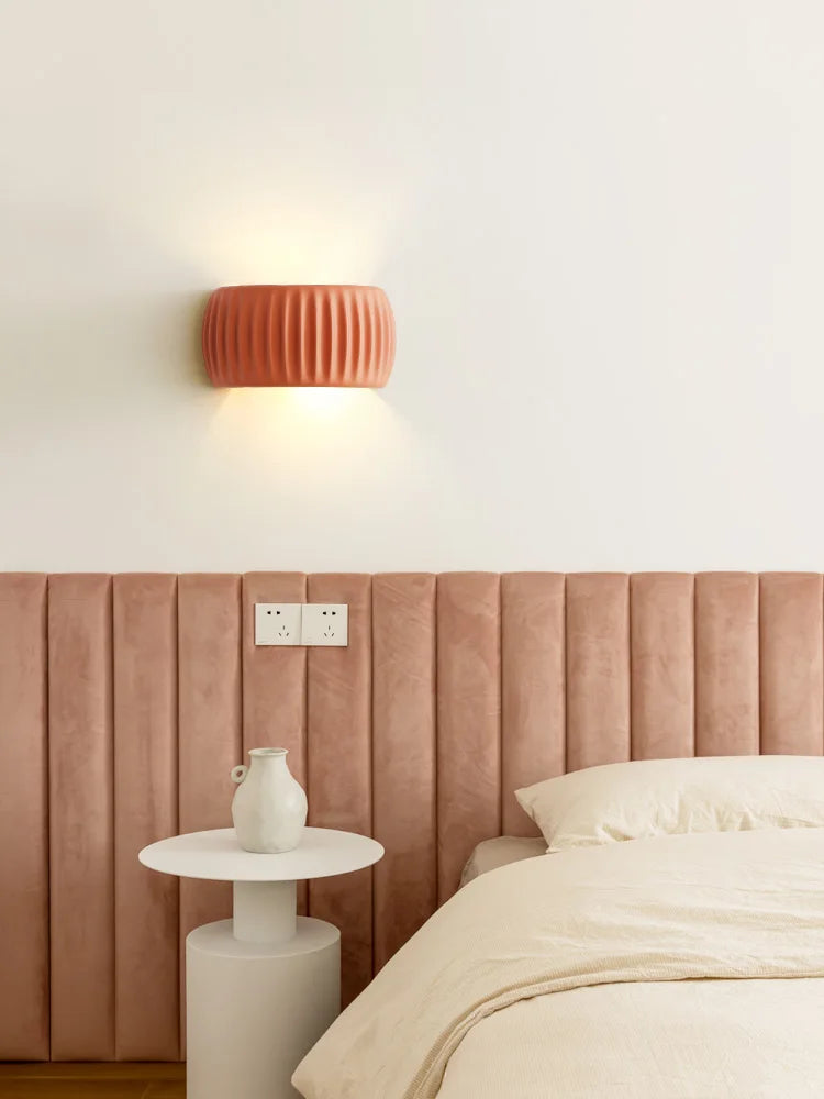 Noor Resin Wall Lamp - French European Ribbed Sconce