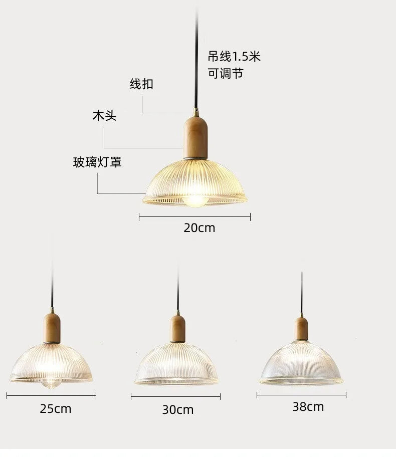 Nordic Wood Bedroom Pendant Lamp
