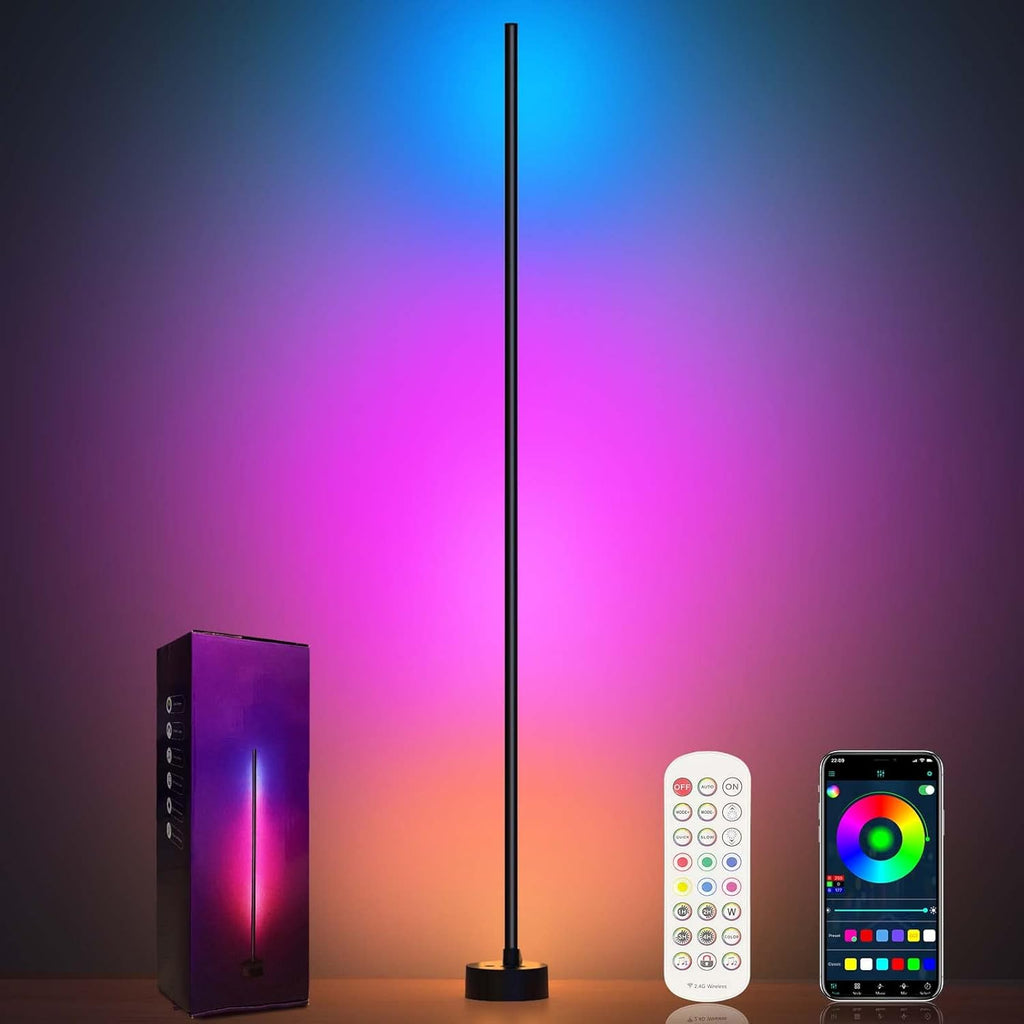 floor lamps for living room glowing in modern interior

