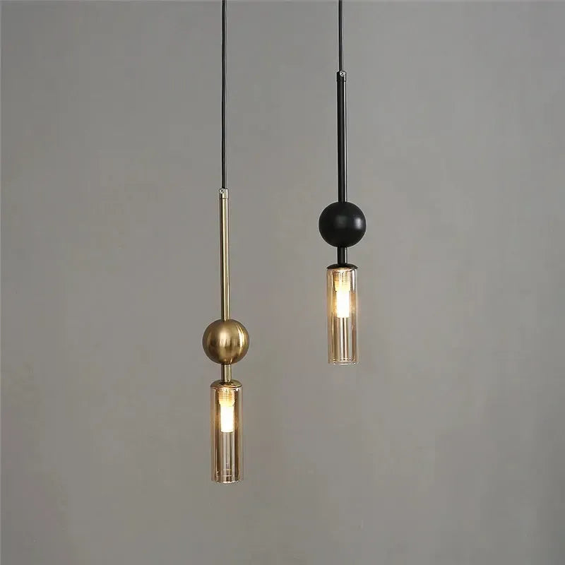 hanging lamp gold black Nordic iron design