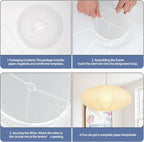 paper lantern light bedroom ceiling installation