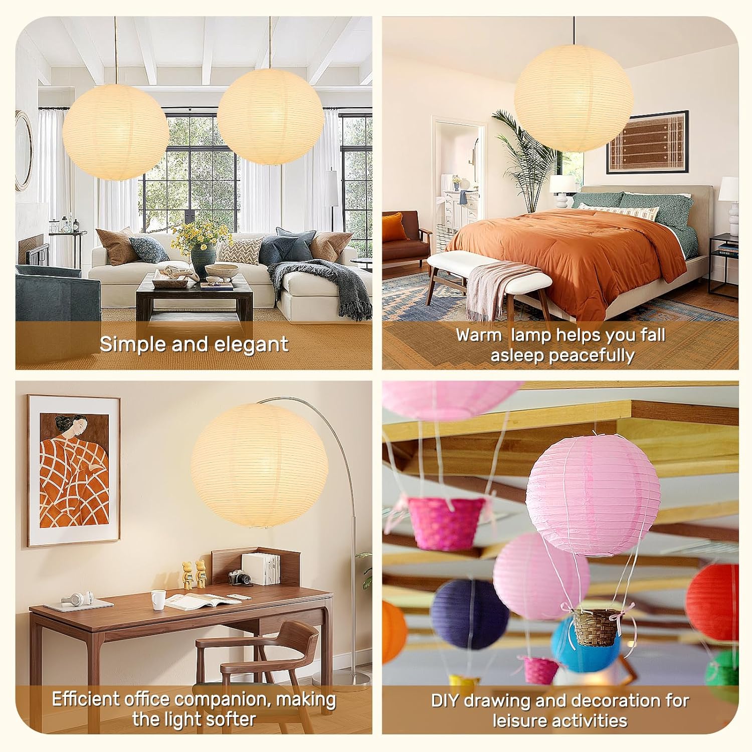 paper lantern lights Japanese Wabi Sabi style